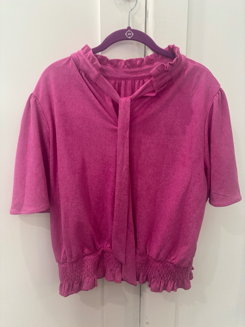 Pink Velvet soft Blouse - Large